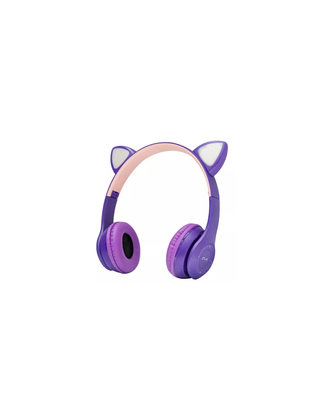 Auriculares orejas de gato bluetooth violeta, Cascos