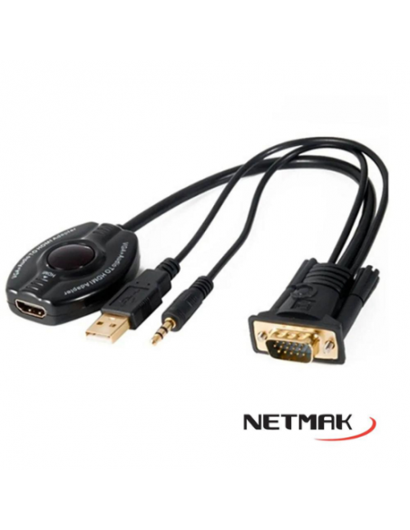  Plugable Adaptador activo VGA a HDMI con audio (compatible con  pantallas de 1080p - Compatible con Windows, Mac y Linux) - Sin controlador  : Electrónica