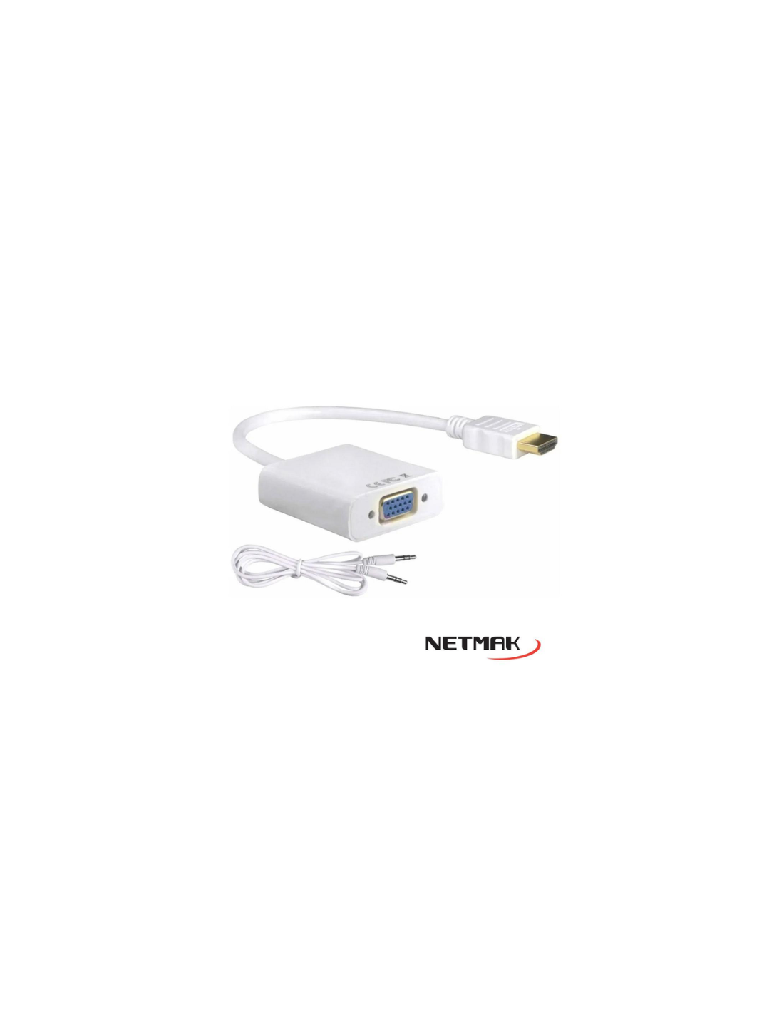 Adaptador HDMI (M) a VGA (H) (con salida de audio 3.5mm y alimentacion USB  (NS