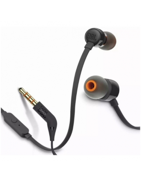 Auriculares JBL T110 In-Ear Micrófono Integrado Cable Plano - Negro, oferta  LOi.
