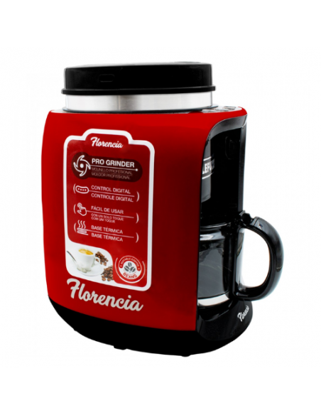 La cafetera con molinillo Florencia de Telefunken todo en uno que te  permite moler y preparar café fresco en una sola máquina.