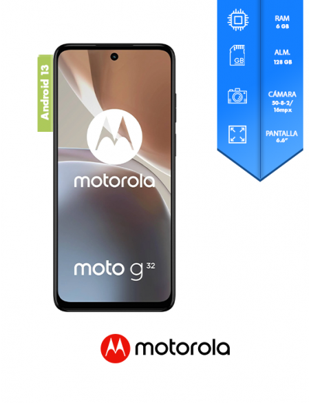 Celular Motorola G32 6.5 Inc 90hz Octa-core 2.4ghz - 6gb/128gb 50-8-2/16mpx  Soft Silver Android 13 Snapdragon 680 Adreno 61